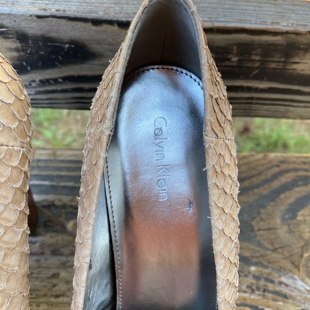 Calvin Klein Beige Snake Heels - Picture 10 of 10